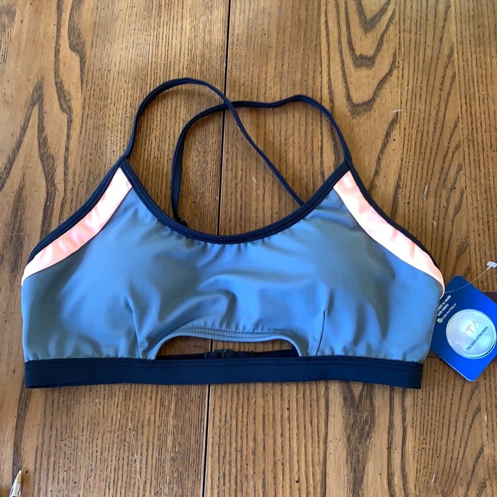 NWT Zella Performance Bikini Bra Top in Gray‎ Sz S